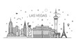 Las Vegas skyline with panorama in white background