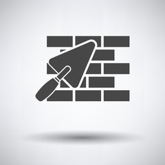 Poster - Icon of brick wall with trowel