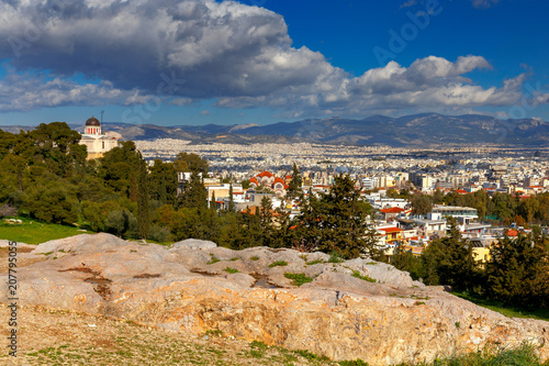 Zdjęcie XXL Ateny. Widok z lotu ptaka na miasto.