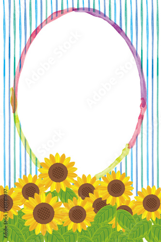 暑中お見舞葉書デザイン 縦 ヒマワリと水彩タッチの背景イラスト 夏のイメージ Vecteur Stock Adobe Stock 暑中お見舞葉書デザイン 縦 ヒマワリと水彩タッチの背景イラスト 夏のイメージ Vecteur Stock Adobe Stock
