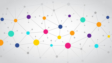network color communication background. illustration of an abstract social network, flat design