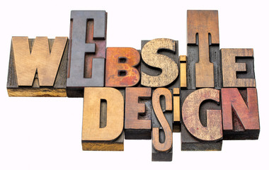 Canvas Print - website design word abstract in wood type