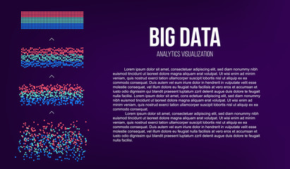 Creative vector illustration of BIG DATA analysis of Information. Science and technology background. Web display screen art design. Abstract concept graphic element for visual future analyze code