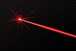 Creative vector illustration of laser security beam isolated on transparent background. Art design shine light ray. Abstract concept graphic element of glow target flash neon line