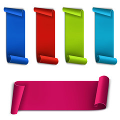 Wall Mural - creative vector illustration of realistic curved paper ribbon isolated on transparent background. ar