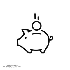 piggy bank icon vector