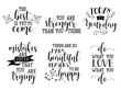 Set of vector inspirational and motivational lettering for greeting cards, decoration, prints and posters. Modern calligraphy.