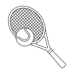 Wall Mural - tennis racket and ball isolated icon vector illustration design