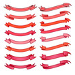 © vika_k - Set of different ribbons, red and pink tape banner collection, vector illustration