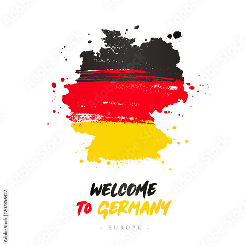 Welcome to Germany. Flag and map of the country Stock Vector | Adobe Stock