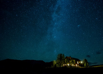 house under stars