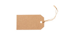 Beige Recycled Tag Isolated On A White Background