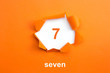 Number 7 - Number written text seven