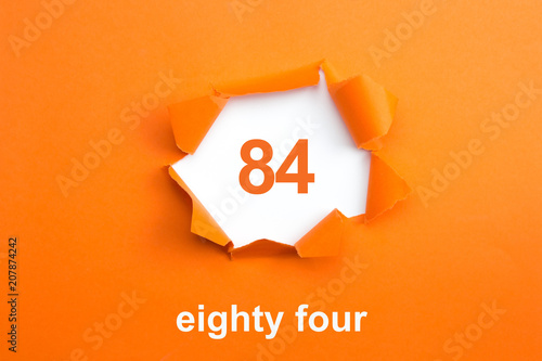 Poster Number 84 - Number written text eighty four