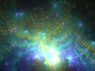 dark green and blue fractal nebula, digital artwork for creative graphic design