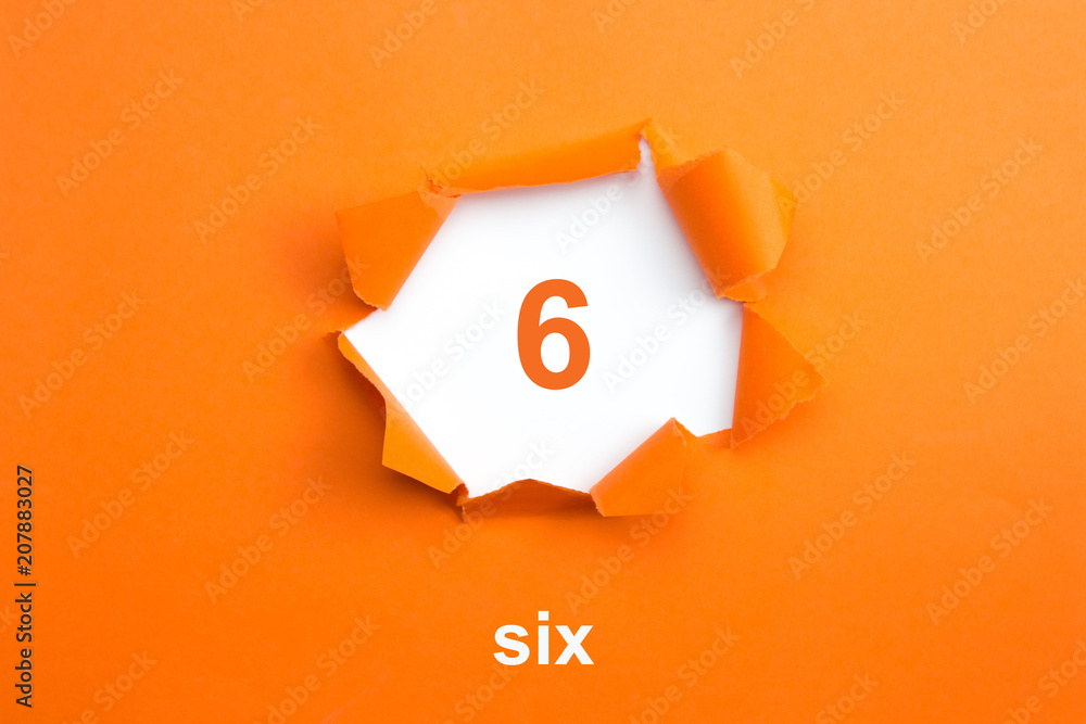 Number 6 - Number written text six - obrazy, fototapety, plakaty 