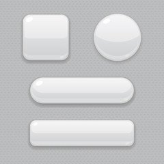 Wall Mural - white buttons. 3d web icons on gray background