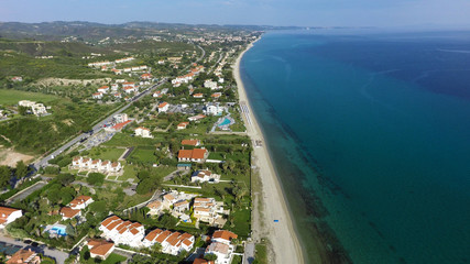 Sticker - Aerial view of Pefkochori beach, Kassandra peninsula, Greece