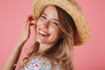 Poster - Close up portrait of a laughing young woman