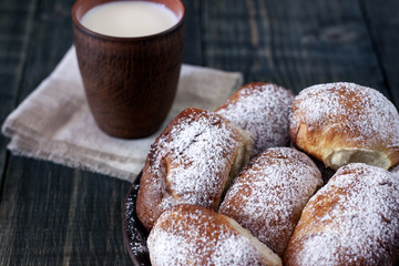 Home-made pastries and a cup of milk