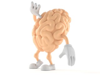 Canvas Print - Brain character looking up