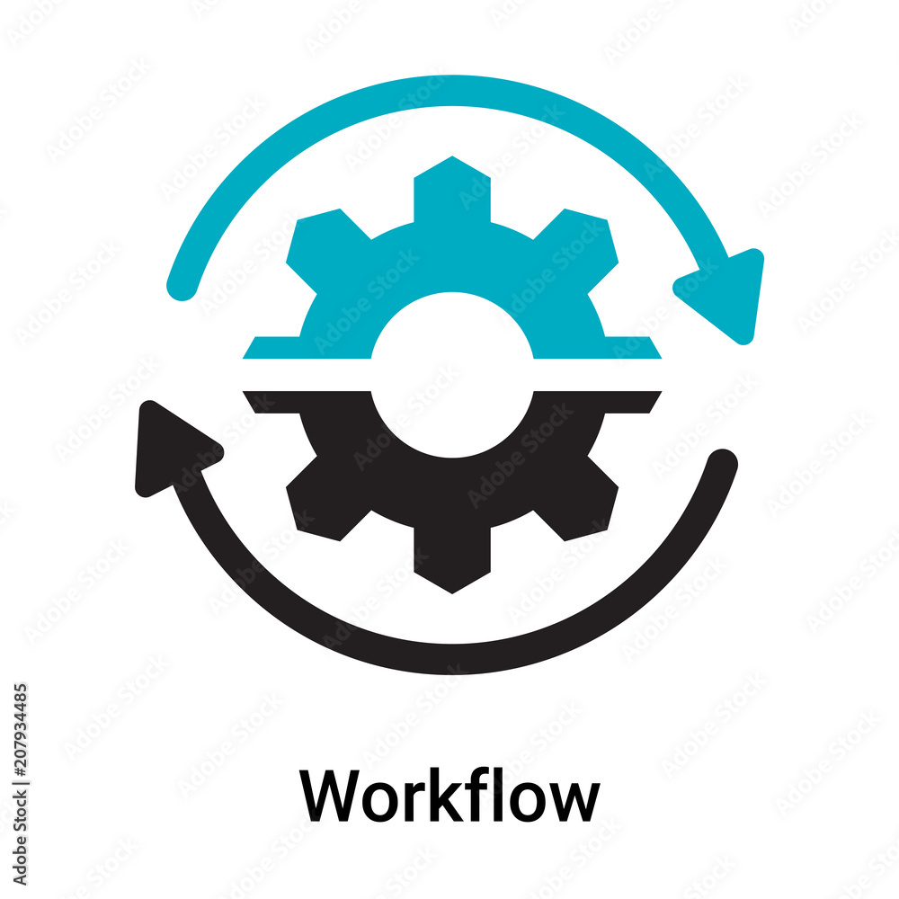 Workflow icon vector sign and symbol isolated on white background ...
