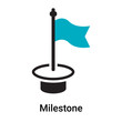 Milestone icon vector sign and symbol isolated on white background, Milestone logo concept