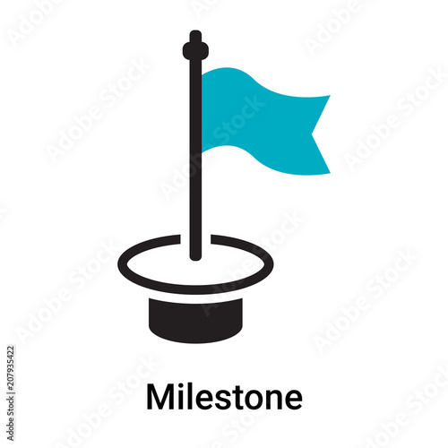 Fotografering Milestone icon vector sign and symbol isolated on white background, Milestone lo