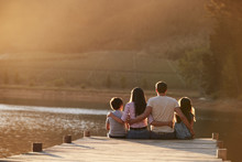 Lake Families At Sunset Free Stock Photo - Public Domain Pictures