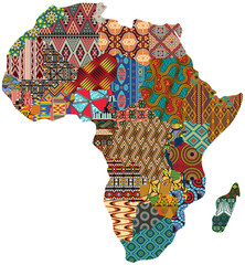 abstract africa patchwork traditional fabric pattern vector map