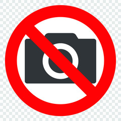 Canvas Print - No cameras allowed sign. Red prohibition no camera sign. No taking pictures, no photographs sign.