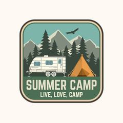 Wall Mural - summer camp. vector illustration. concept for shirt or logo, print, stamp or tee.