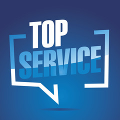 Sticker - Top service in brackets blue white banner icon