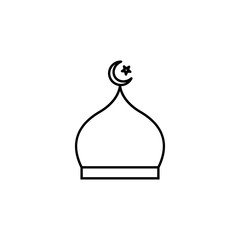 Poster - mosque dome outline icon. Element of religion sign for mobile concept and web apps. Thin line mosque dome outline icon can be used for web and mobile