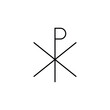 Chi rho outline icon. Element of religion sign for mobile concept and web apps. Thin line Chi rho outline icon can be used for web and mobile