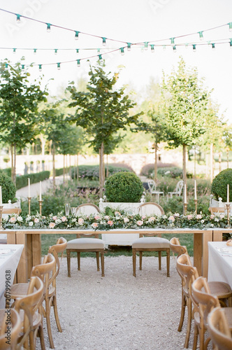 Outdoor Burgundy Wedding Reception Buy This Stock Photo And