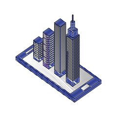 Canvas Print - smartphone city building location isometric vector illustration