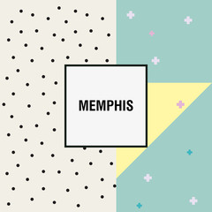 Wall Mural - Trendy geometric elements,  Retro style texture, pattern and geometric elements. Memphis style design, vector illustration