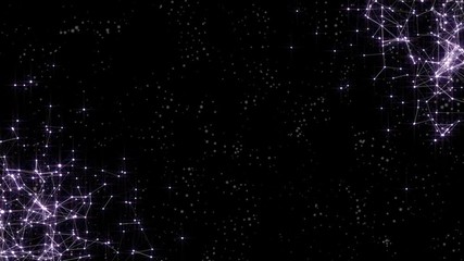 Information Systems. Pink glow. Work of systems. Connection of shining elements. Place for text. Business futuristic background. Seamless loop.