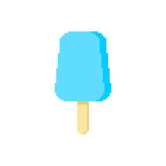 Wall Mural - Eskimo pixel art. Ice cream 8 bit. vector illustration