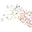 © OLENA - Musical Signs. Modern Background with Notes. Vector Element for Musical Poster, Banner, Advertising, Card. Minimalistic Simple Background.