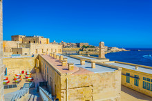 View Of A Courtyard Of The Fort St. Angelo In Birgu, Malta
