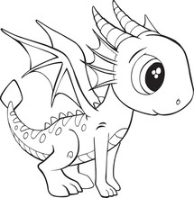 Cute Dragon Vector Illustration Art