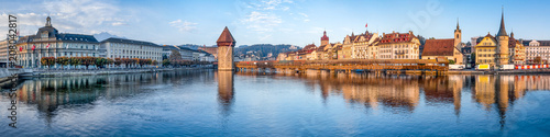 Luzern Stadtpanorama mit Altstadt und Wasserturm, Schweiz Poster Mural XXL