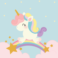 Wall Mural - cute unicorn vector