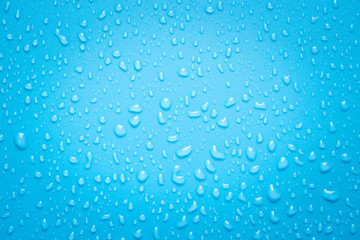  Water drops on blue background