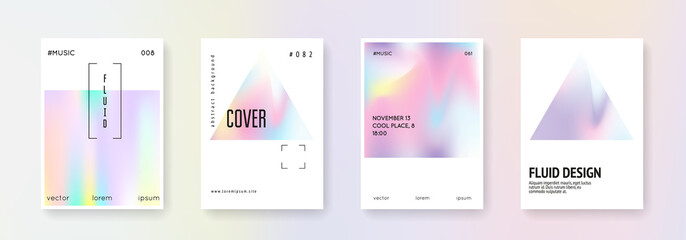 fluid poster set. abstract backgrounds. memphis fluid poster with gradient mesh. 90s, 80s retro styl