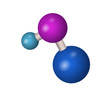 3D NaOH molecule. Sodium hydroxide. Chemistry vector illustration