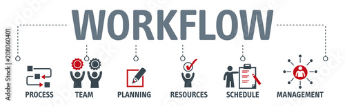 Fotografía Banner workflow concept vector illustration