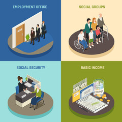 Social Security Isometric Design Concept